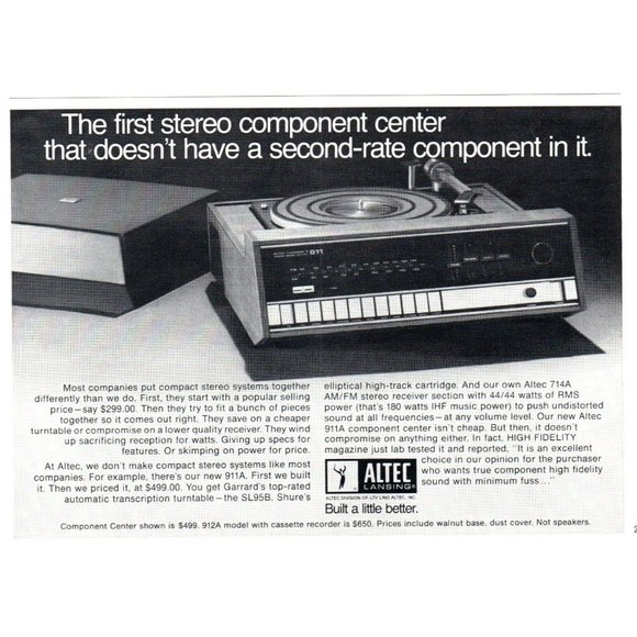 1971 Altec Lansing 911A Receiver Stereo Component Center Vintage Print Ad Photo - Picture 1 of 2